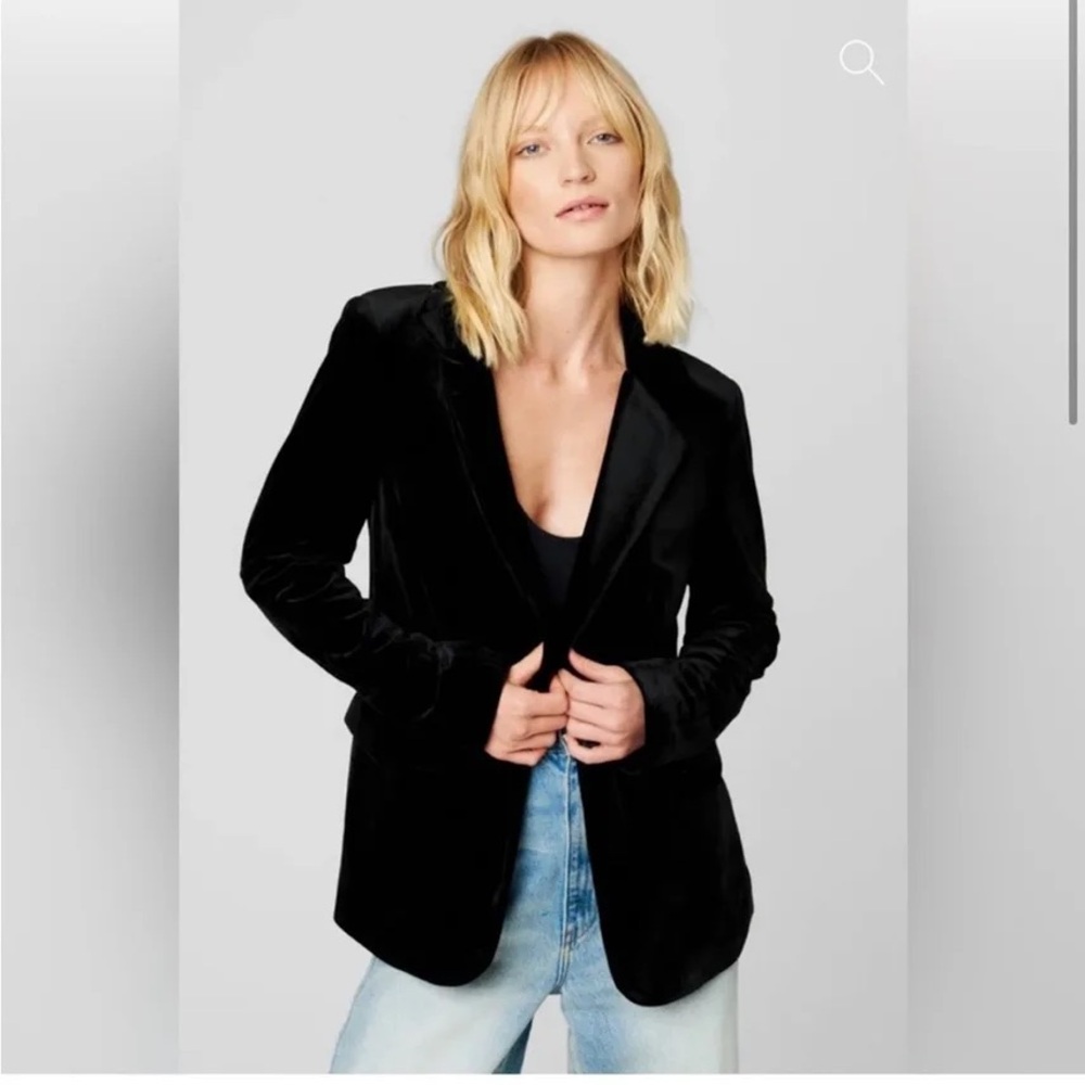 Blank NYC Velvet Blazer Closing Time Oversized Black Women's